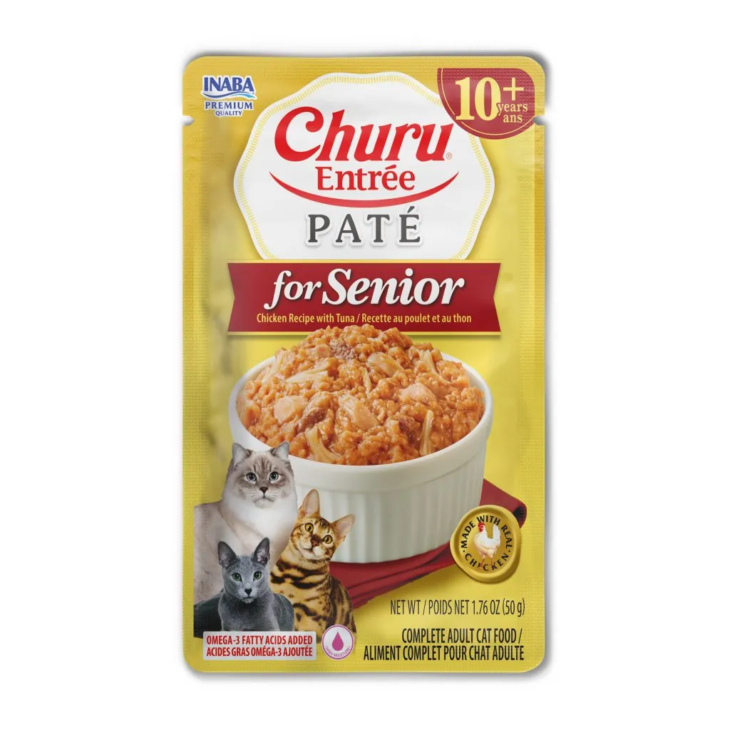 Churu Entree Pate Senior 10+ for Cat, Chicken Recipe with Tuna (Each: 1 Pouch)